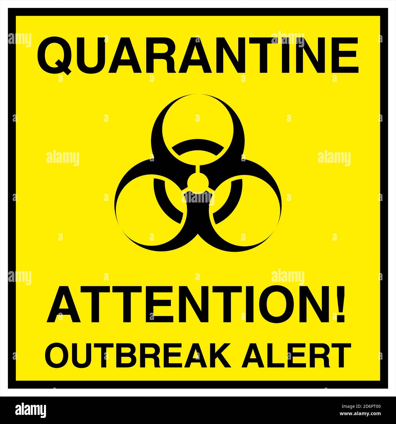 Zeichen Symbol Quarantäne Aufmerksamkeit Ausbruchsalarm , Bereich Stop Novel Coronavirus Ausbruch covid 19 2019 nCoV Stock Vektor