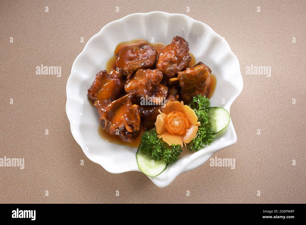 Asiatische Lebensmittel süß und sauer Spare Ribs Stockfoto