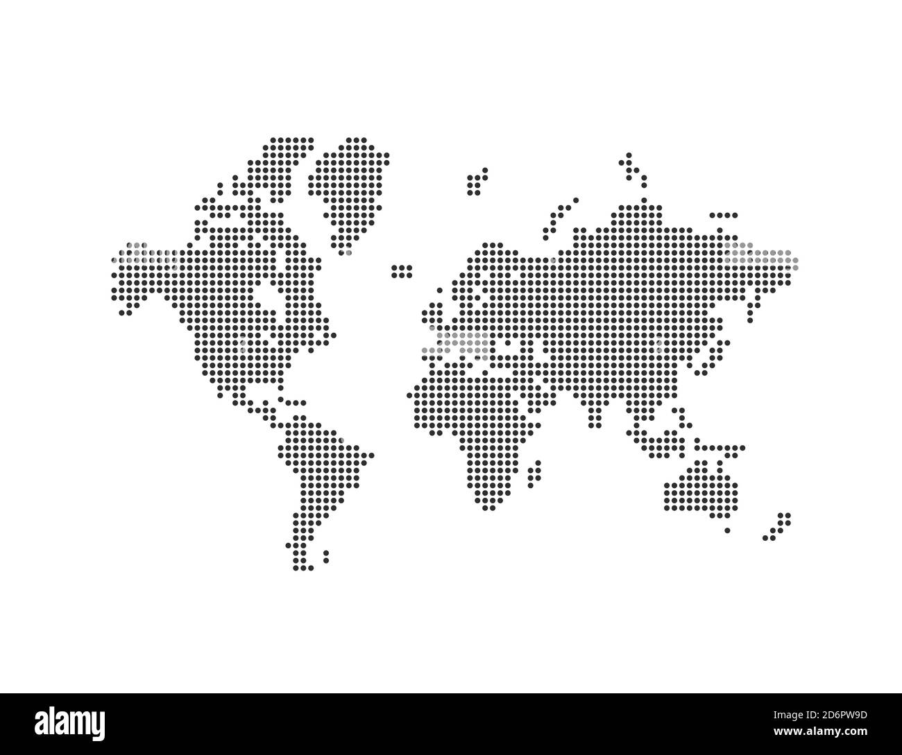 Welt, gepunktete Karte auf weißem Hintergrund. Vektorgrafik. Stock Vektor
