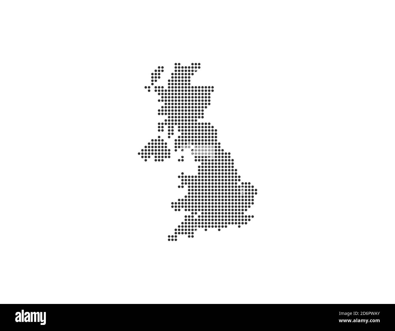 Vereinigtes Königreich, Land, gepunktete Karte auf weißem Hintergrund. Vektorgrafik. Stock Vektor