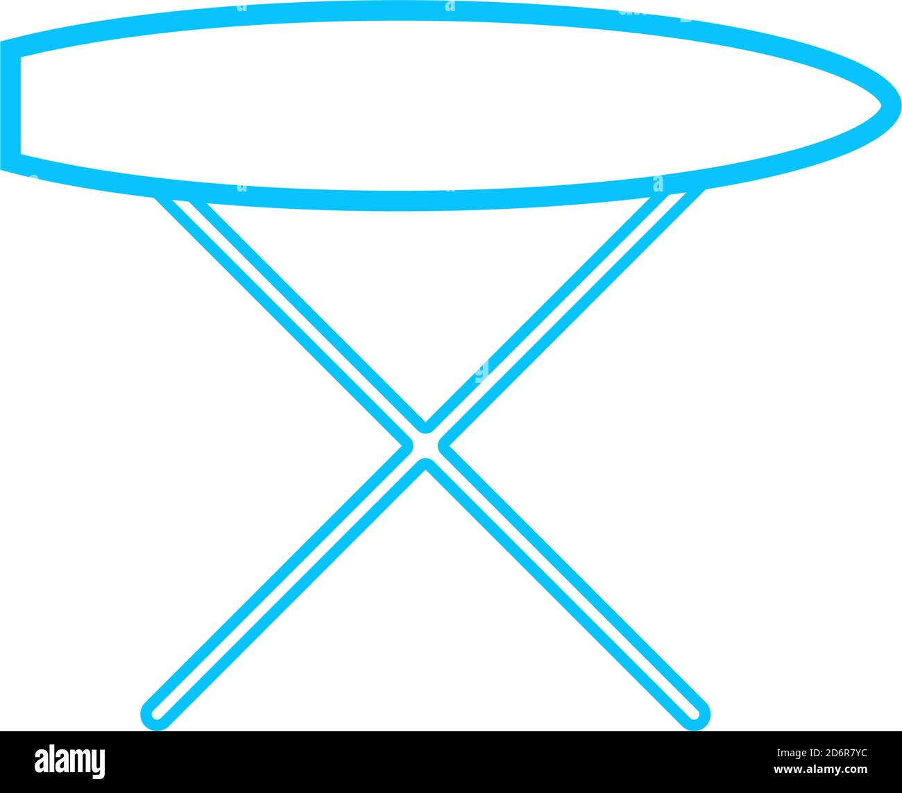 Bügeltisch Icon flach. Blaues Piktogramm auf weißem Hintergrund. Symbol für Vektorgrafik Stock Vektor