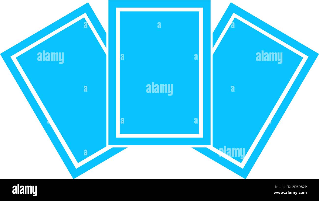 Foto Karte Symbol flach. Blaues Piktogramm auf weißem Hintergrund. Symbol für Vektorgrafik Stock Vektor