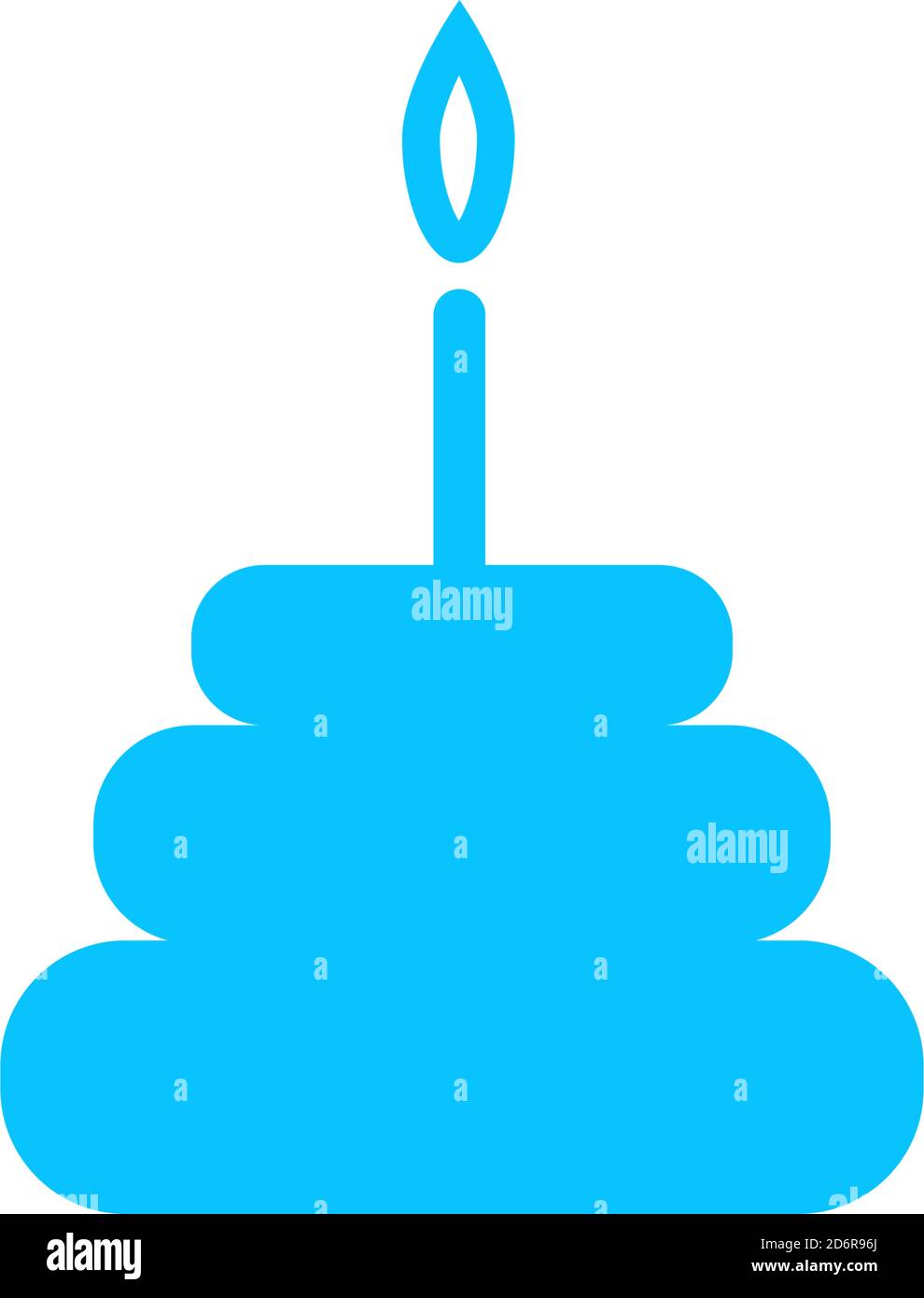 Geburtstagstorte Symbol flach. Blaues Piktogramm auf weißem Hintergrund. Symbol für Vektorgrafik Stock Vektor