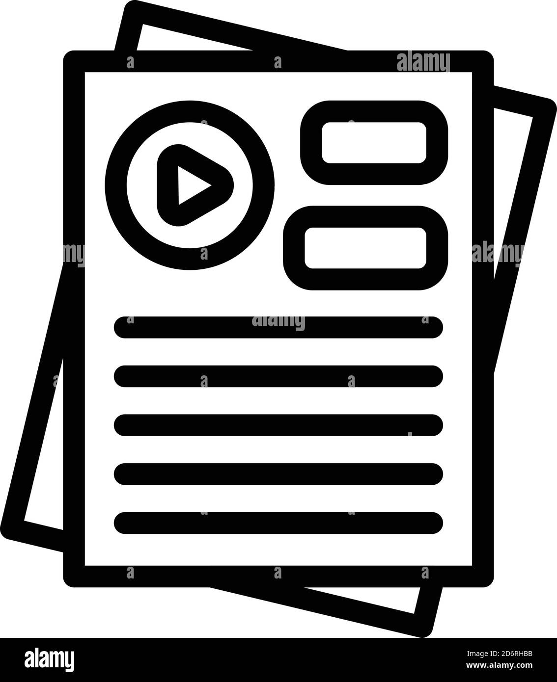 Symbol für Filmszenario, Umrissstil Stock Vektor