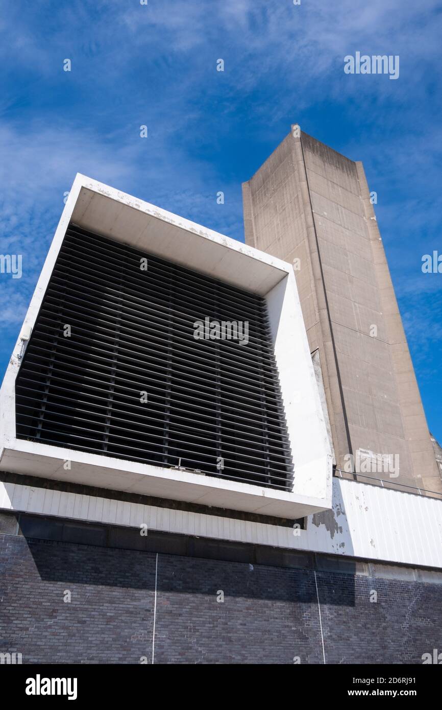 Große Lüftungstürme für Kingsway Tunnel Seacombe Wirral Juli 2020 Stockfoto
