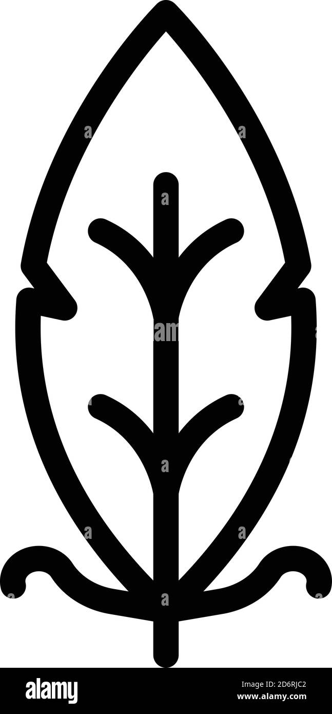 Feder Feder Symbol, Umriss Stil Stock Vektor