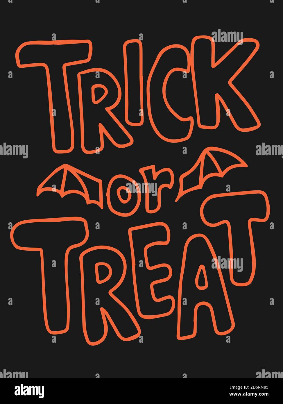 Trick or Treat, halloween, Schriftzug. Posterdesign. Dekoration. Stock Vektor
