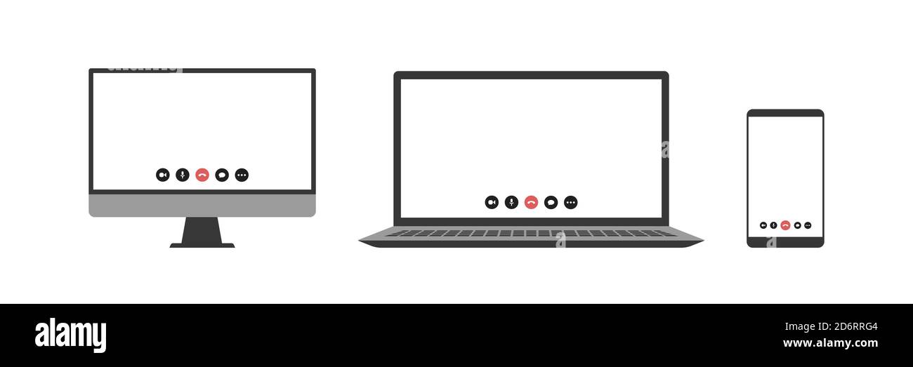 Realistischer Satz von Laptop, Tablet, Smartphone. Stock Vektor