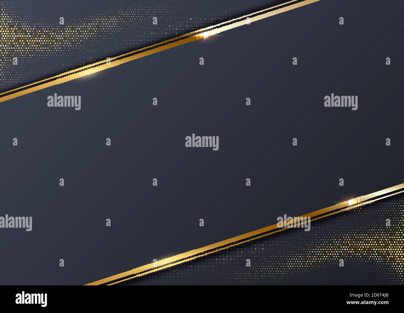 Abstrakter marineblauer Hintergrund mit goldenem Rahmen Stock Vektor