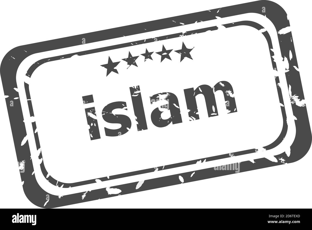 Islam Grunge Gummistempel isoliert auf weißem Hintergrund Stockfoto