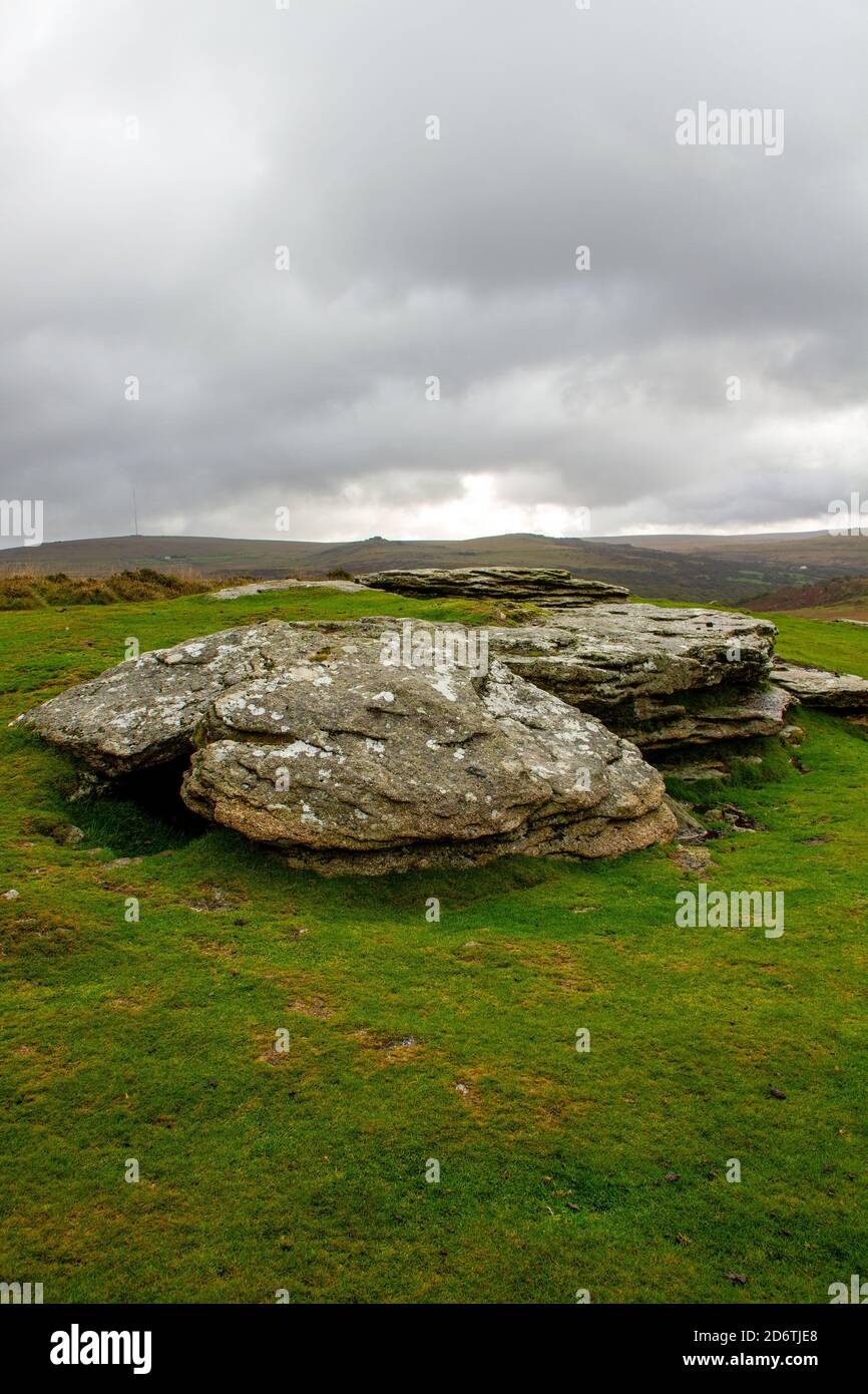 Dartmoor Granit Stockfoto