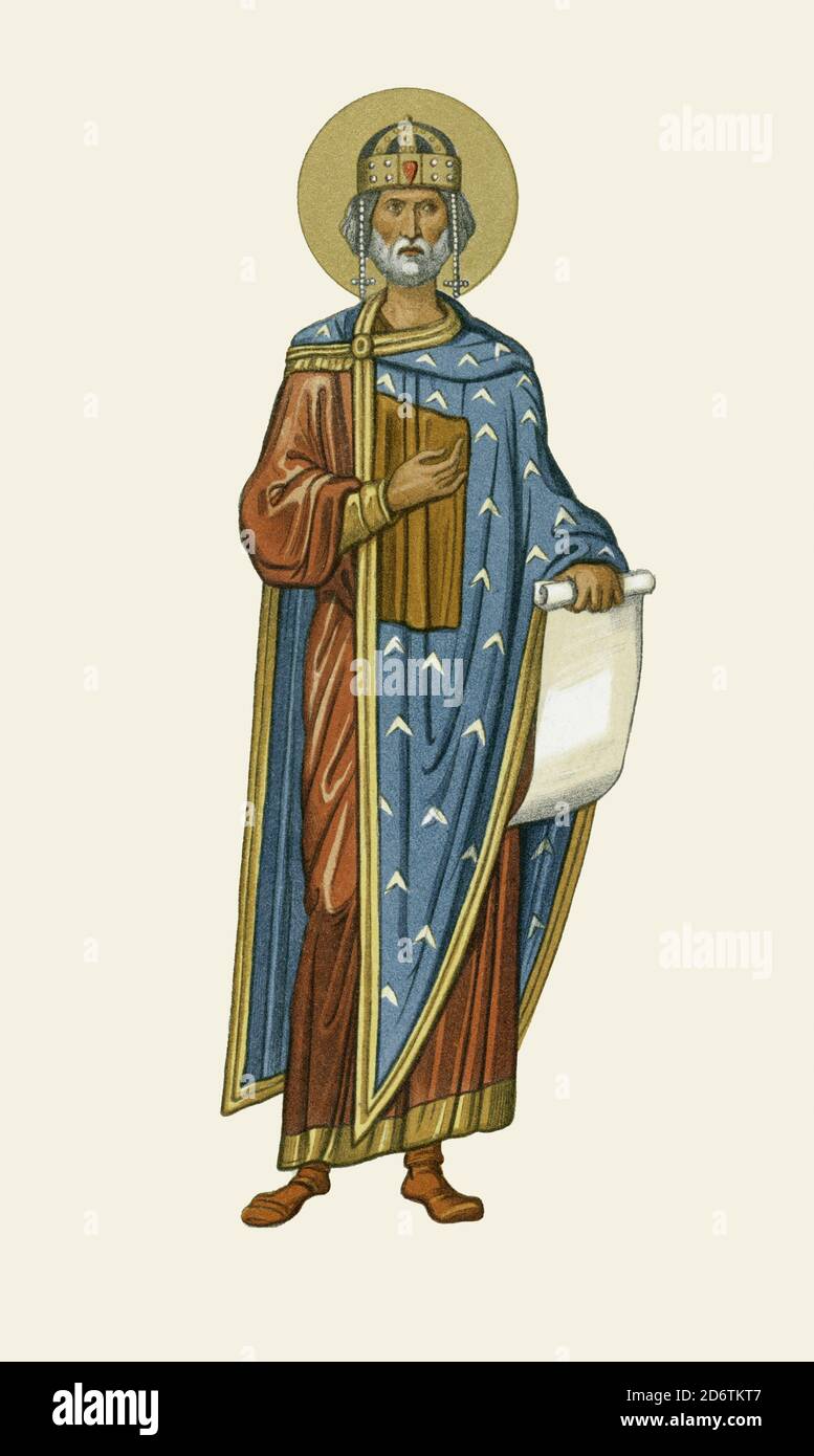 Solomon, auch als Jedidiah, regierte c. 970 - 931 V. CHR. König von Israel. Nach einer Illustration des 19. Jahrhunderts von Claudius Joseph Ciappori-Puche. Stockfoto