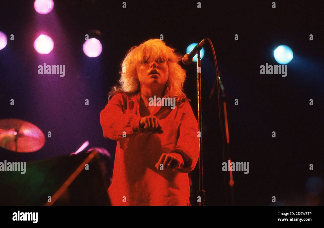 Debbie Harry von der New Yorker Punk Band Blondie , Live-Gig im Palladium in New York City 1978 Stockfoto