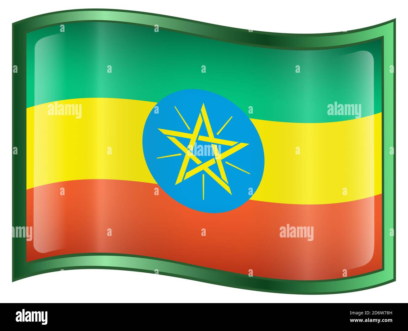Äthiopien-Flaggen-Symbol Stockfoto