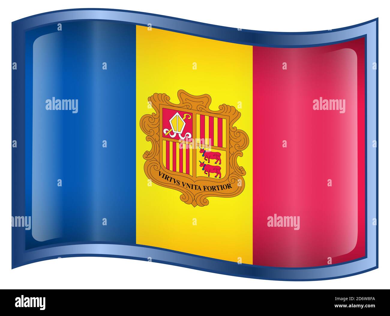 Andorra-Flaggen-Symbol. Stockfoto