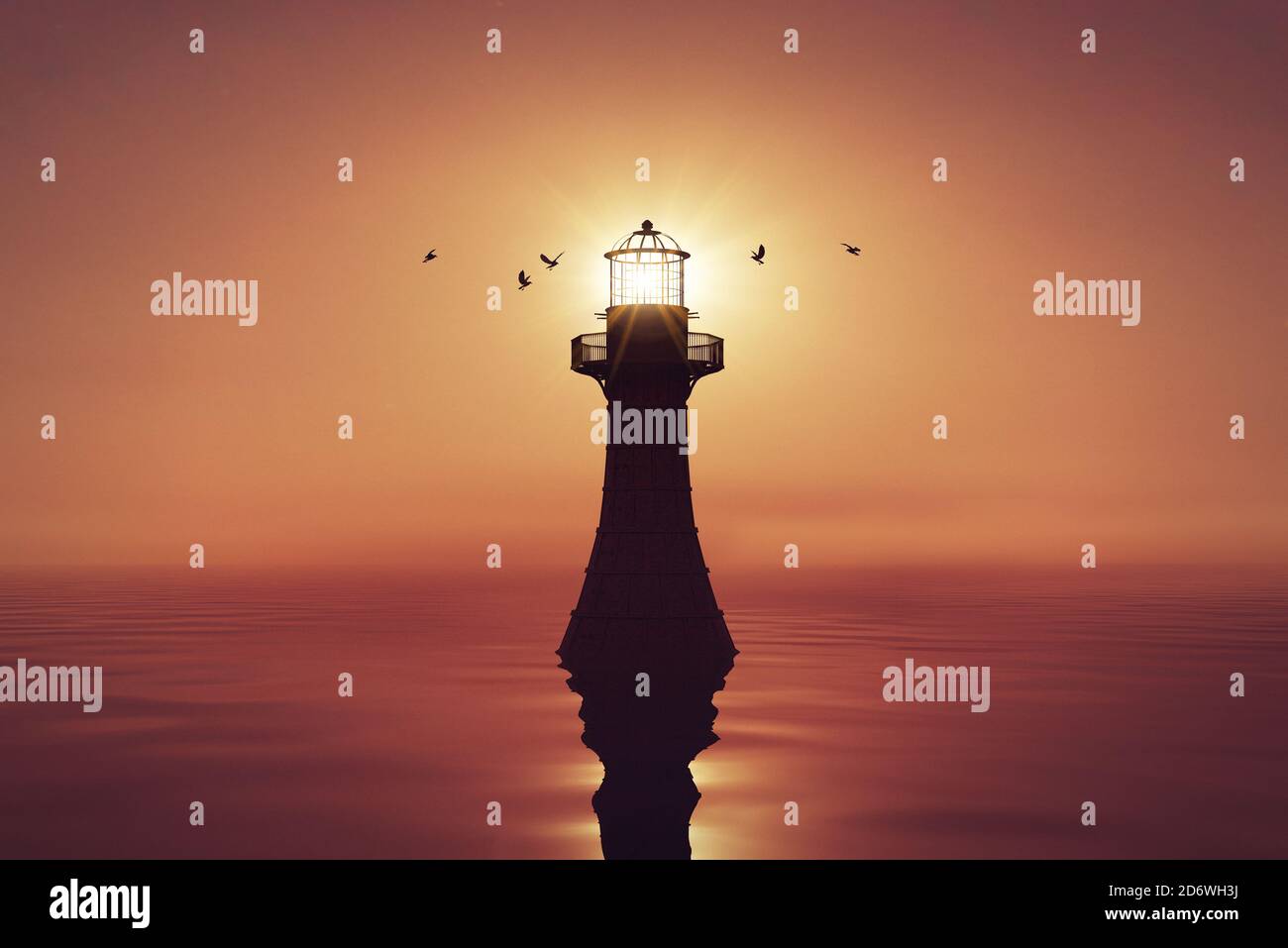 Cast Iron Whiteford Lighthouse bei Sonnenaufgang, Gower, Wales Stockfoto