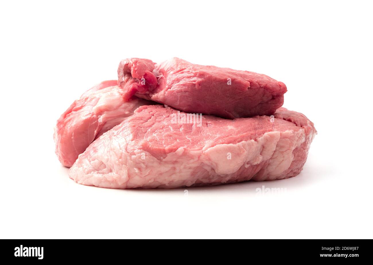Food Hintergrund auf weißem Hintergrund, Schweinefleisch. Seitenansicht. Stockfoto