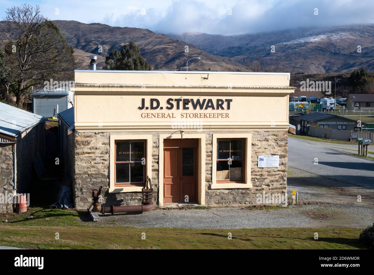 Old Stone General Store, Bannockburn, in der Nähe von Cromwell, Central Otago, South Island, Neuseeland Stockfoto