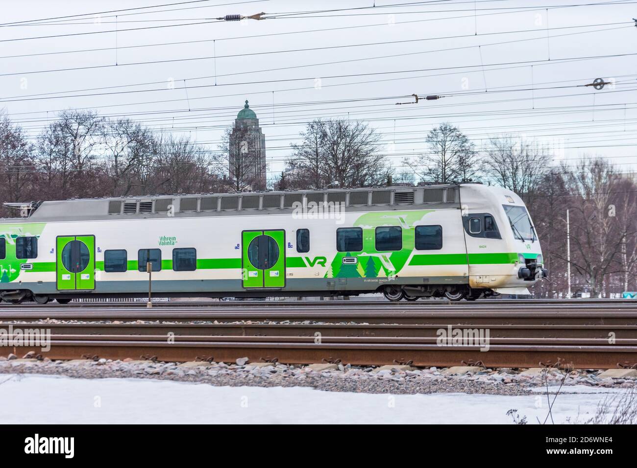 Stadt und Regionalzüge Schiene Straße, betrieben von VR für HSL, Hauptbahnhof. Finnland, Helsinki. 03. märz 2019 Stockfoto