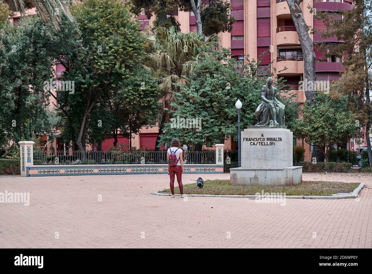 Denkmal des Malers Francisco Ribalta in der Stadt Castellon de la Plana, Spanien, Europa Stockfoto