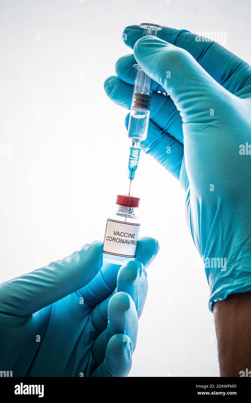 Covid-19-Impfstoff, konzeptuelles Bild. Stockfoto