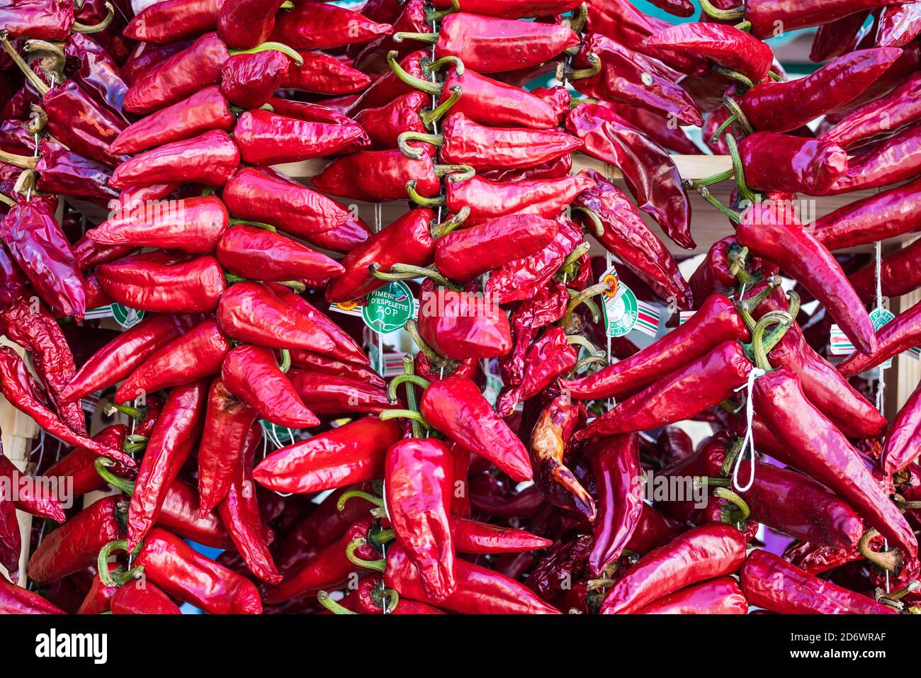 AOP Espelette Paprika. Stockfoto