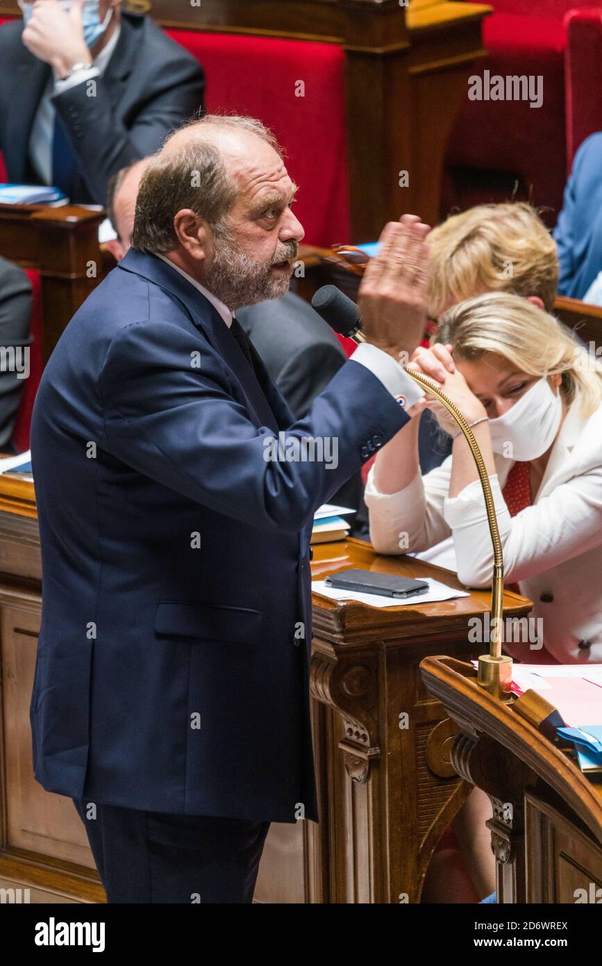 Eric Dupont-Moretti, Garde des sceaux, Ministre de la Justice, Questions au gouvernement, Assemblée Nationale, Paris, le 15 septembre 2020, Frankreich. Stockfoto