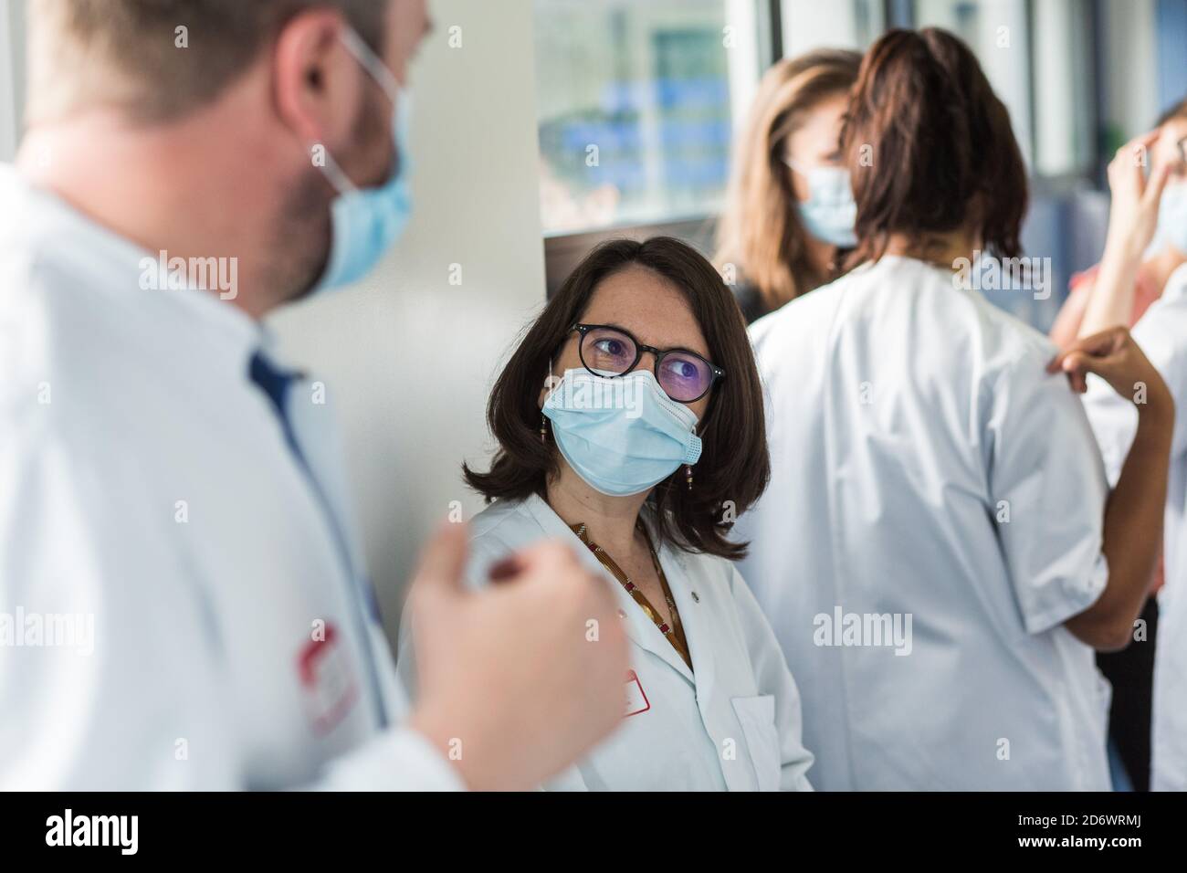 Treffen des Apothekenpersonals des Krankenhauses von Bordeaux, Frankreich. Stockfoto