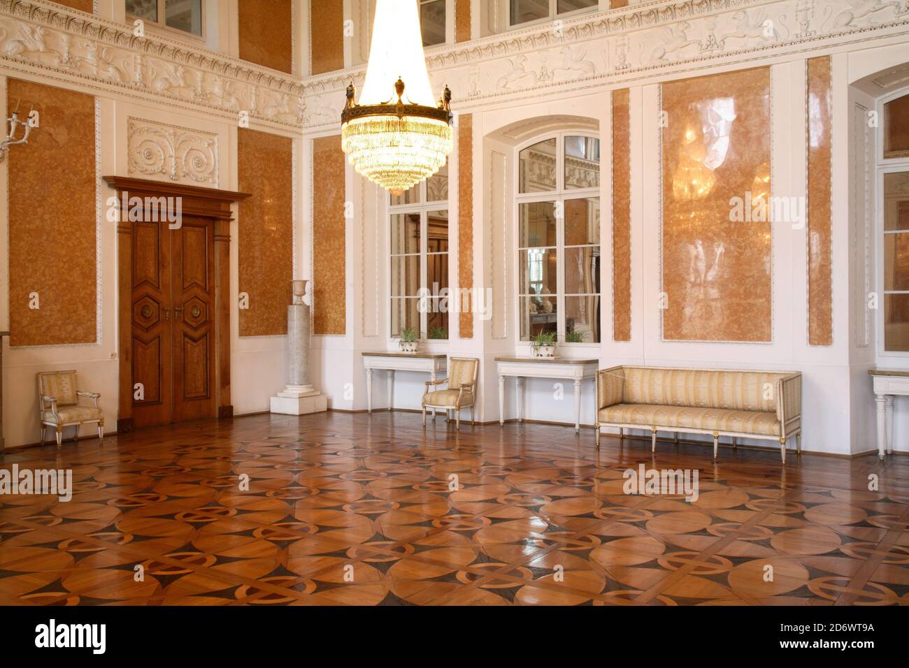 Kammer im Schloss von Lubomirski in Lancut. Polen Stockfoto