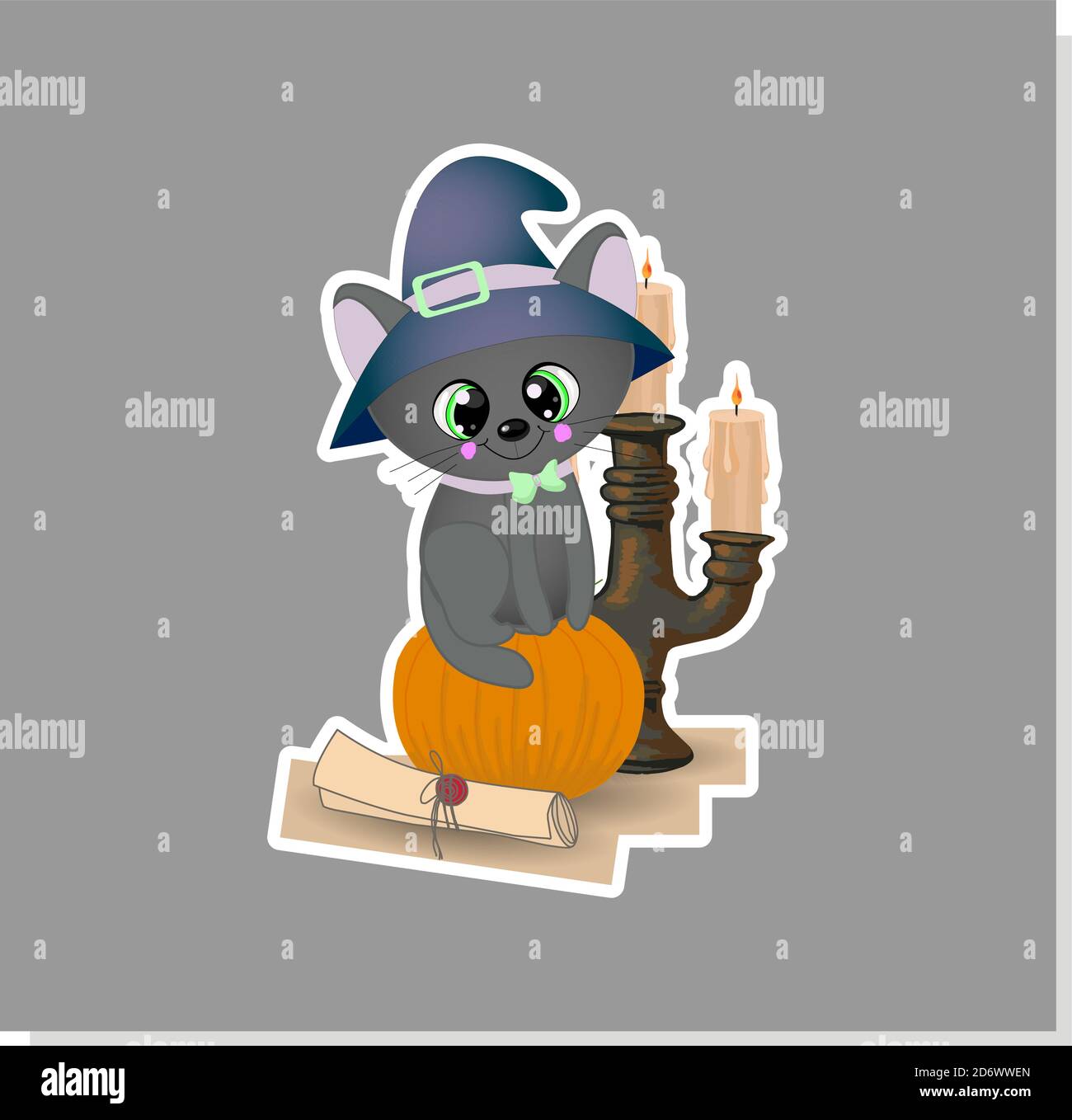 Halloween Aufkleber. Halloween Komposition. Herbstartikel Stock Vektor