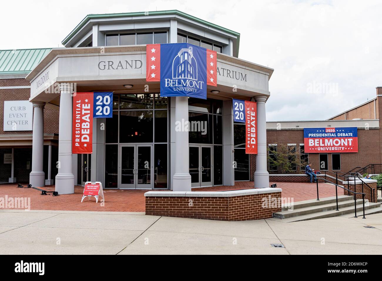 Nashville, Tennessee, USA, 19. Oktober 2020 Präsident Donald Trump und der ehemalige Vizepräsident Joe Biden sind geplant, ihre letzte Debatte persönlich in Nashville, Tennessee im Curb Event Center der Belmont University zu haben. Quelle: Sayre Berman/Alamy Live News Stockfoto