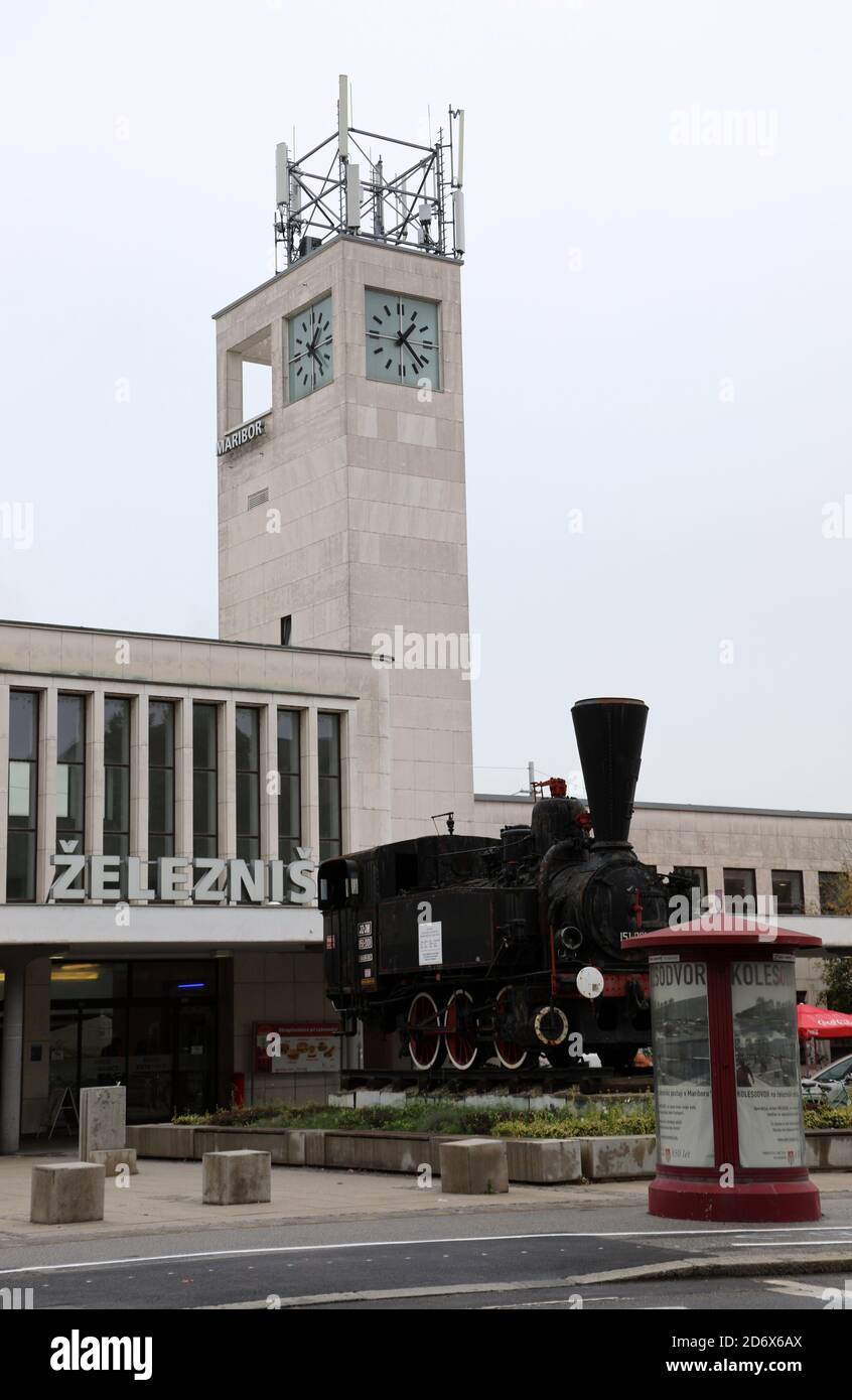 Maribor Bahnhof Stockfoto