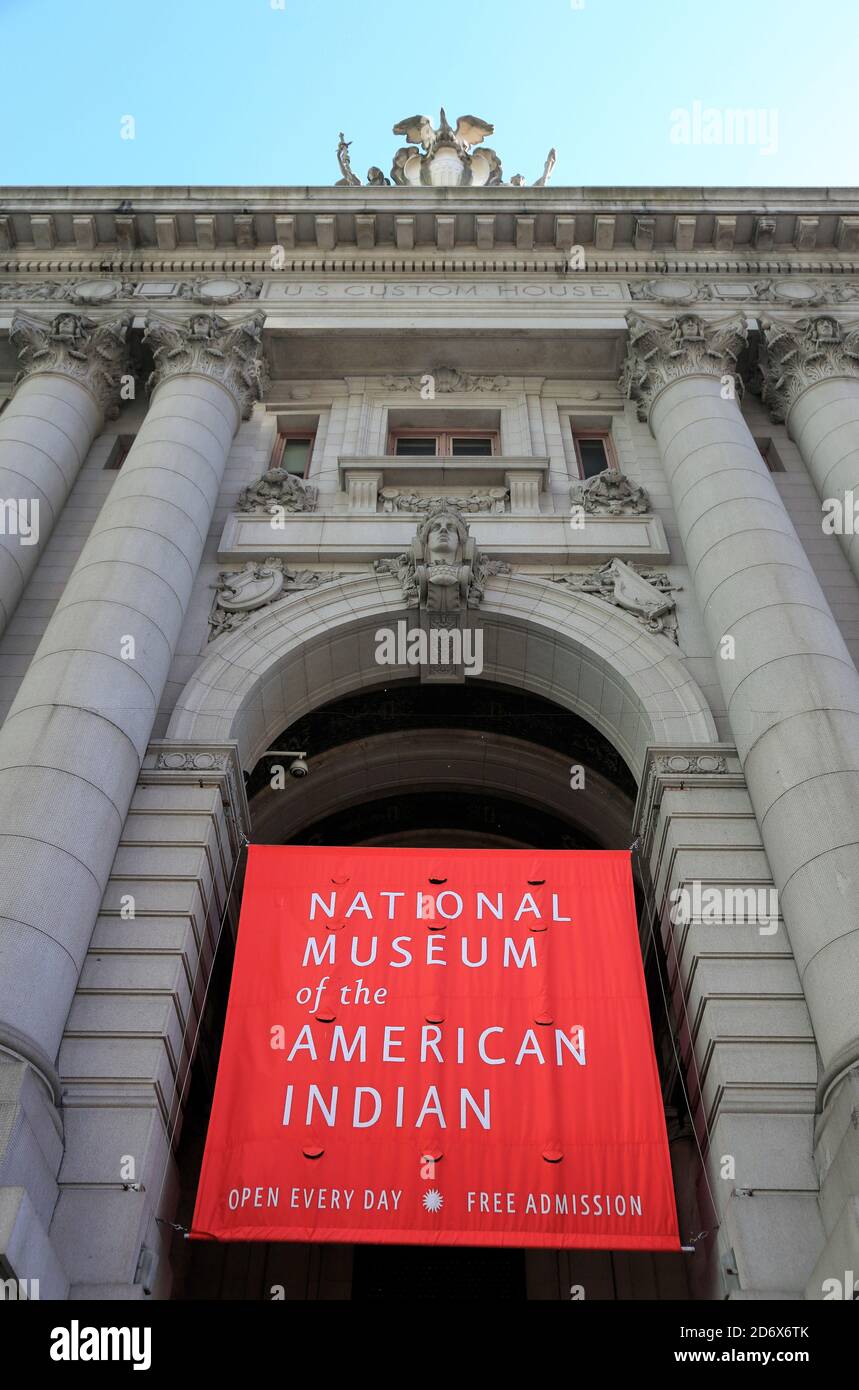 Der Haupteingang des National Museum of the American Indian, der ehemalige Alexander Hamilton U.S.Custom House.Lower Manhattan.New York City.New York.USA Stockfoto