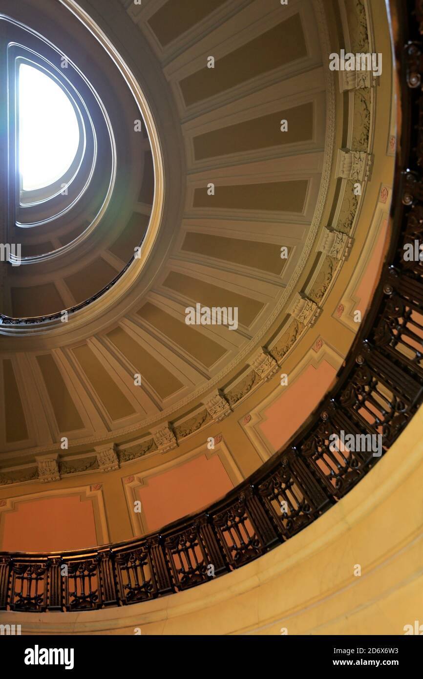 Die Treppe und die Decke im National Museum of the American Indian ehemals Alexander Hamilton U.S.Custom House.Lower Manhattan.New York City.New York.USA Stockfoto