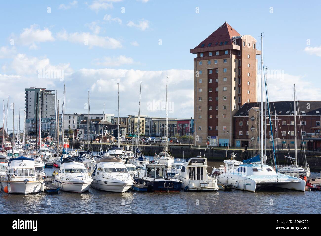 Galerie im Dachgeschoss von Swansea Marina, Swansea (Abertawe), Stadt und Grafschaft Swansea, Wales, Vereinigtes Königreich Stockfoto