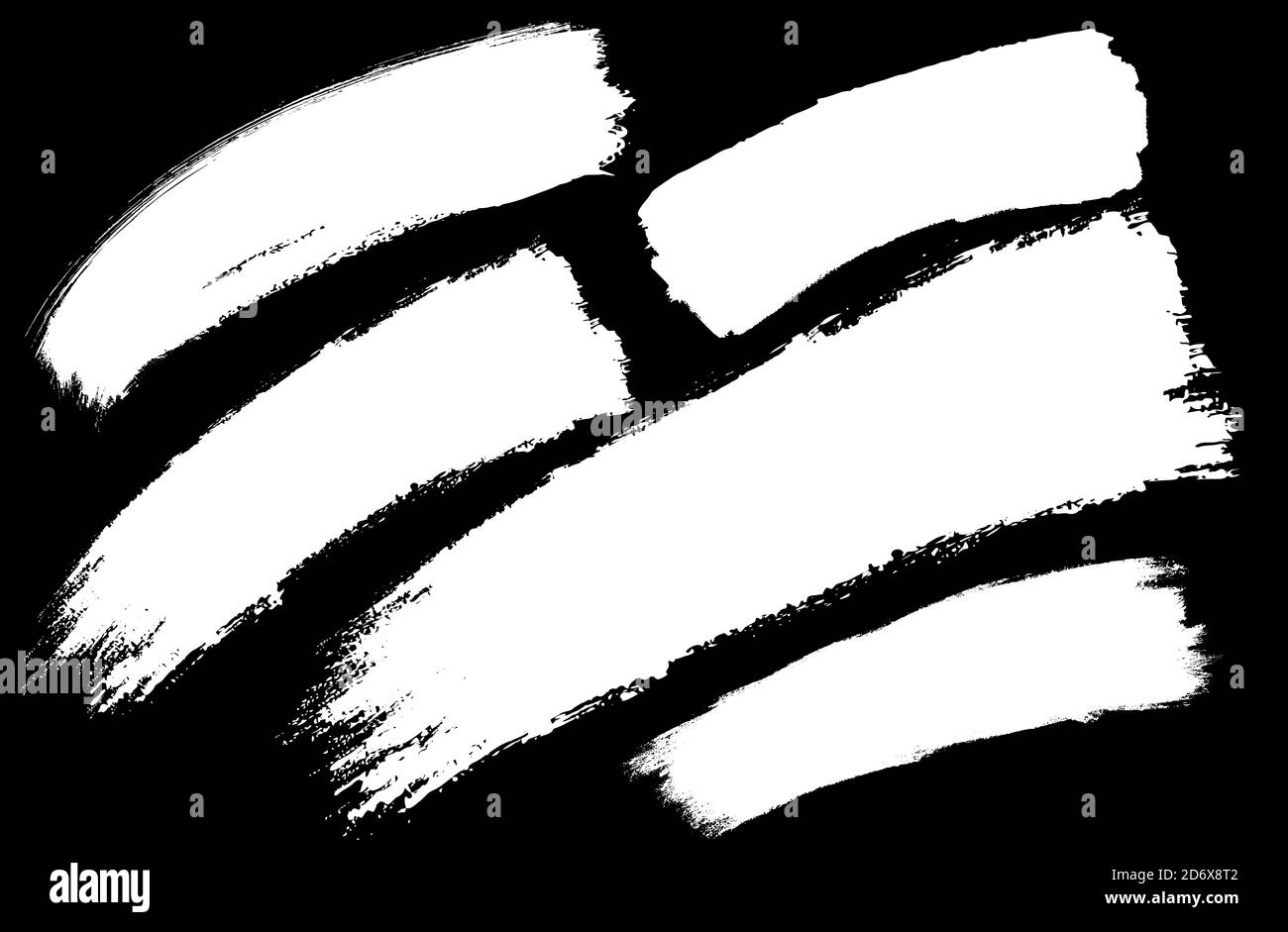 Satz von dicken Pinselstrichen. Unregelmäßige Zeichenkonturen. Vektorpinsel Kontur Hintergrund. Dynamischer Hub. Struktur und Grunge-Style. Fleckendarstellung. Stock Vektor