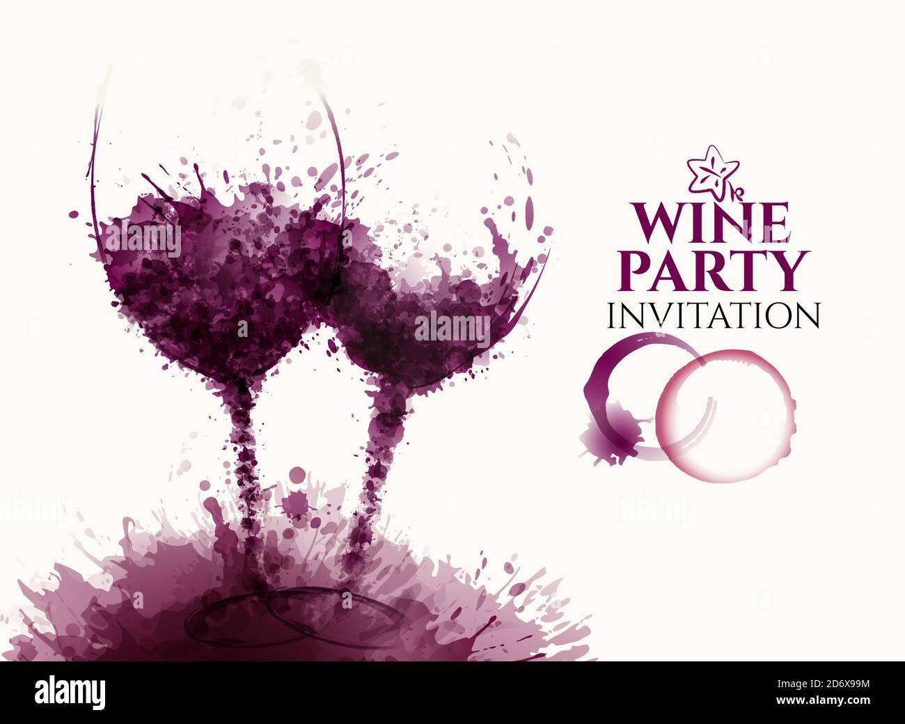 Vorlagen mit Wein-Design. Illustration von Weingläsern mit Tropfen. Weinflecken. Broschüren, Poster, Einladungen, Werbebanner, Menüs. Vektor Stock Vektor Vorlagen mit Wein-Design. Illustration von Weingläsern mit Tropfen. Weinflecken. Broschüren, Poster, Einladungen, Werbebanner, Menüs. Vektor Stock Vektor
