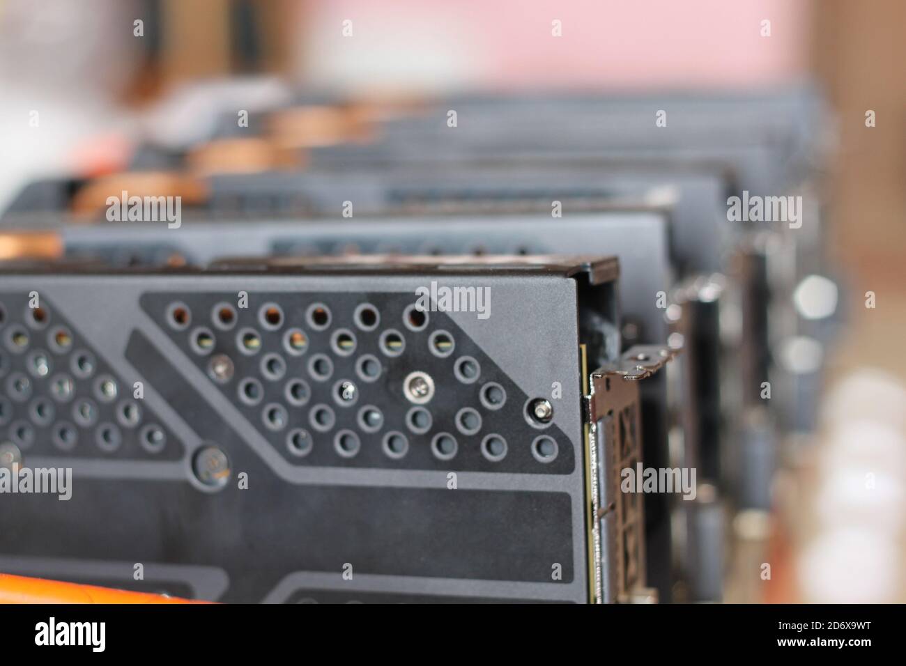 Selektive Fokusaufnahme einer Videokarte Stockfoto