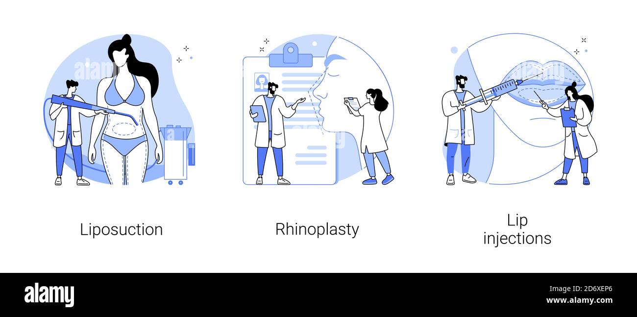 Plastische Chirurgie abstrakte Konzept Vektor Illustrationen. Stock Vektor