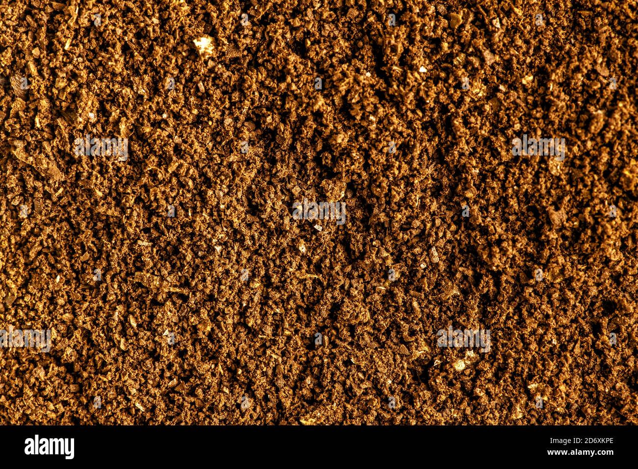 Gemahlener Kaffee Textur Hintergrund. Gemahlener Kaffee Nahaufnahme Stockfoto