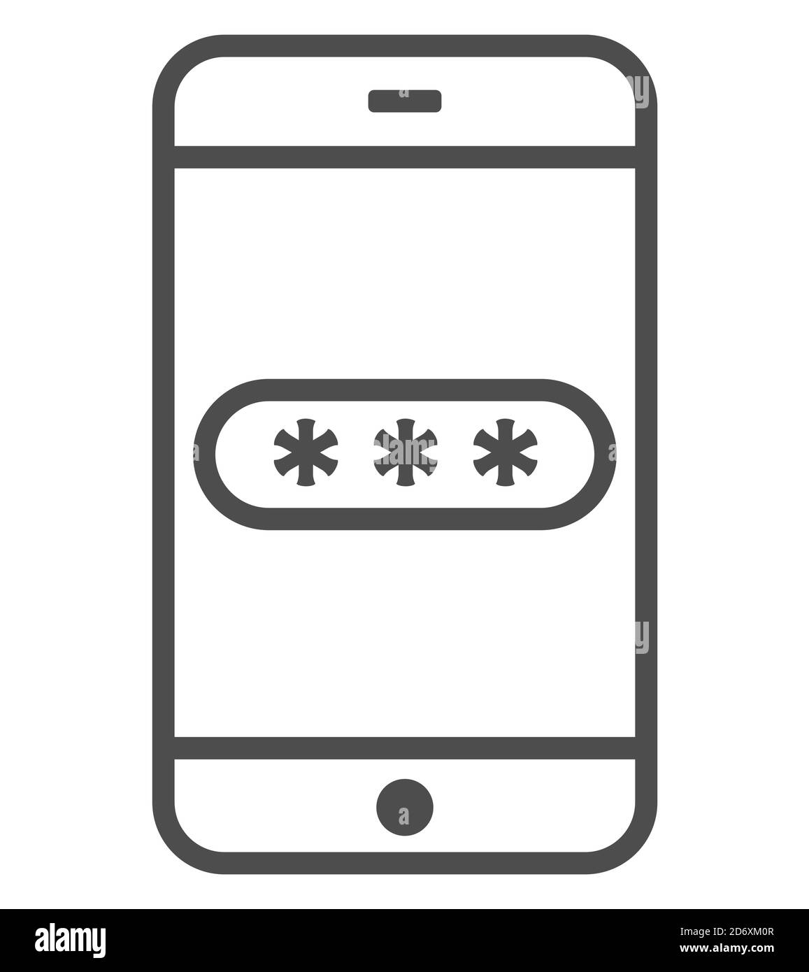 Mockup-Telefon mit verschlüsselter Passwortauthentifizierung. Zwei-Faktor-Authentifizierung oder Multifaktor-Authentifizierung oder Einmalkennwort-OTP-Symbol. Stock Vektor