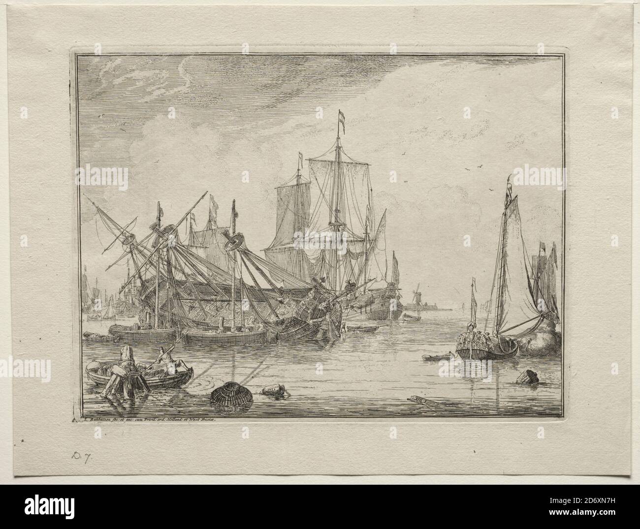 Ships Under Repair 1701 Ludolf Backhuysen (Niederländisch, 1631-1708), Etching Stockfoto