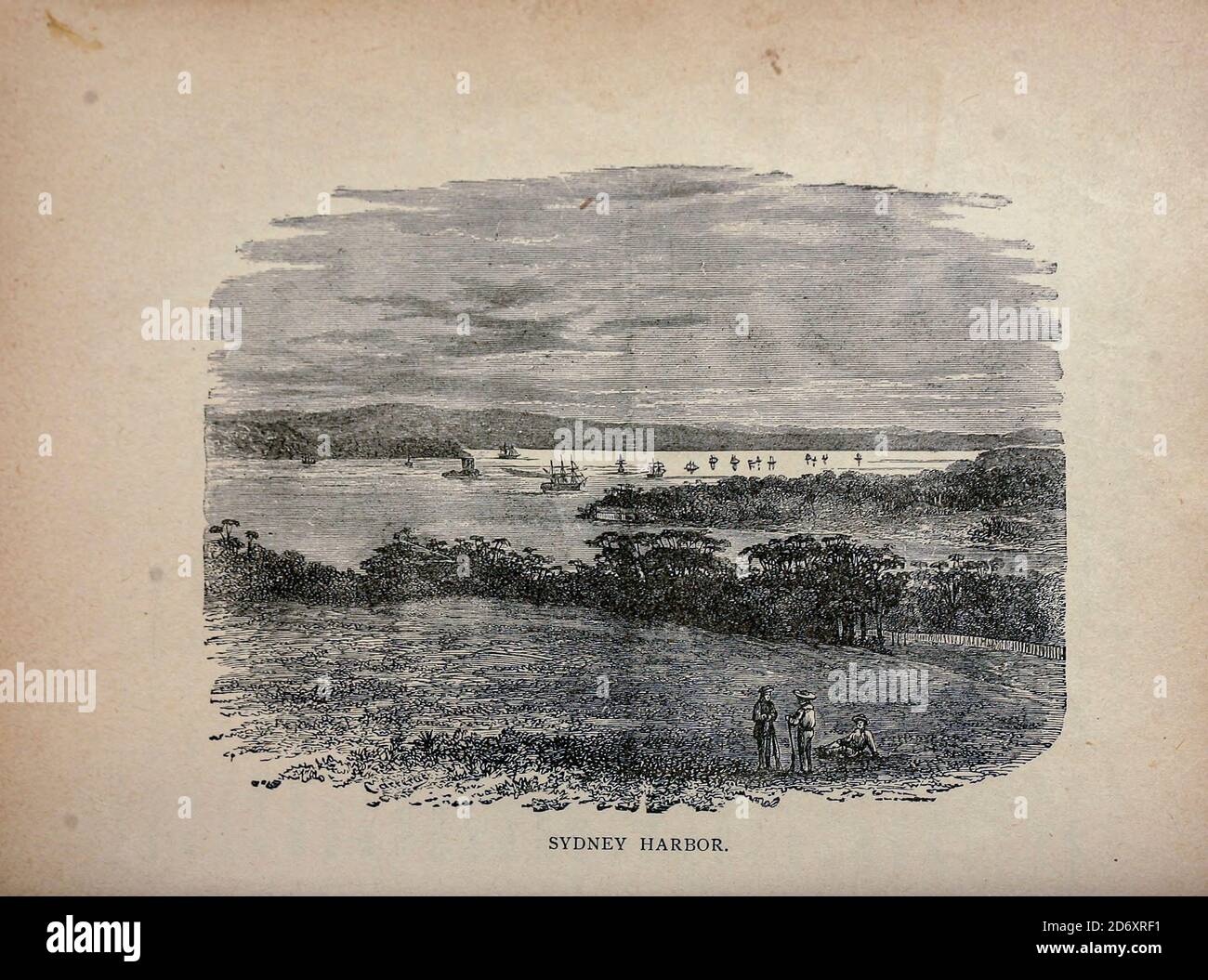 Sydney [Australien] Hafen 1880er Jahre vom Handelsschiff : ein Matrosenjunge fährt um die Welt [um die Welt] von Nordhoff, Charles, 1830-1901 gestochen von C. Laplante; einige Illustrationen von W.L. Wyllie Verlag New York : Dodd, Mead & Co. 1884 Stockfoto