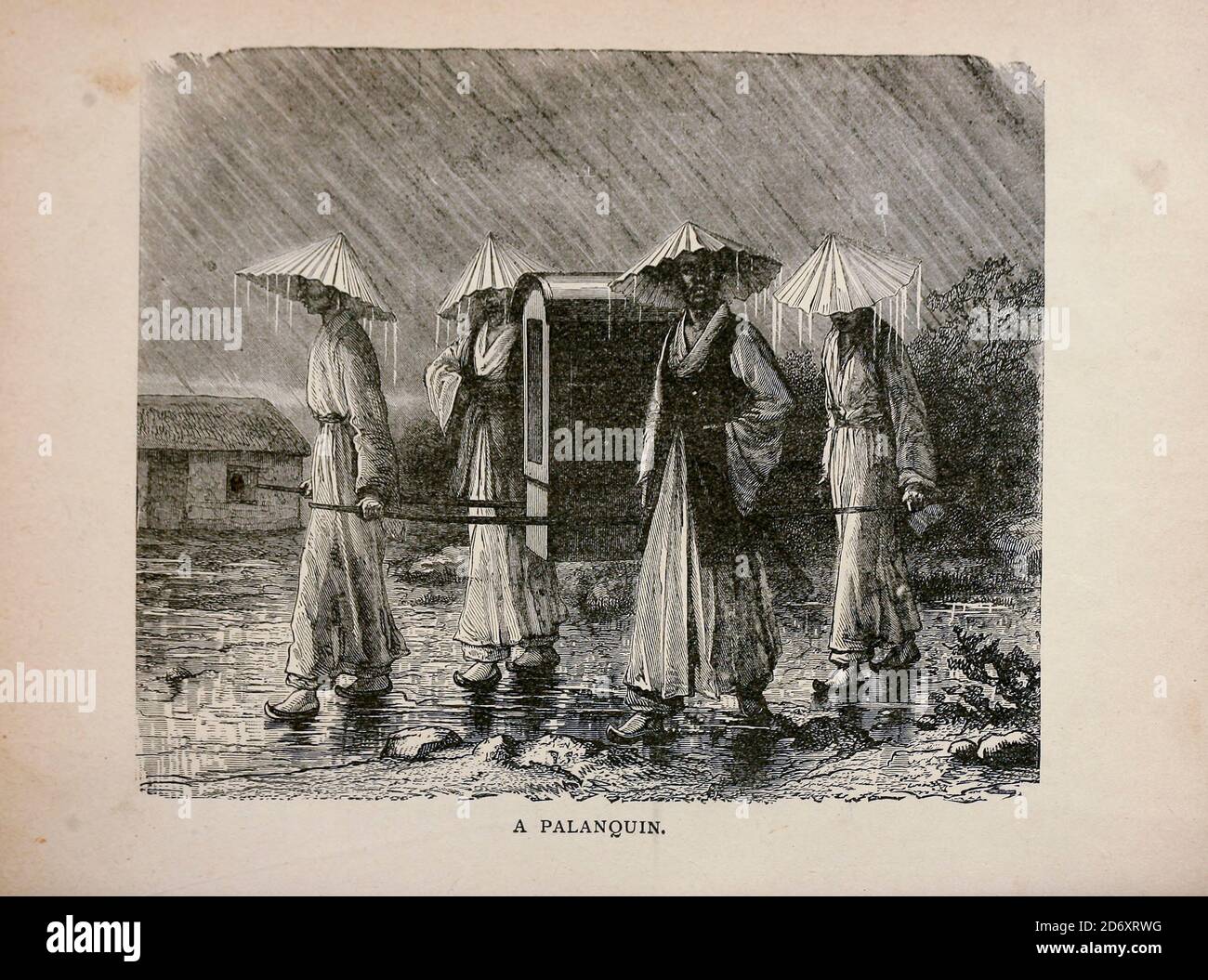 Palanquin aus dem Handelsschiff : ein Seemann Junge Reisen zur Welt [um die Welt] von Nordhoff, Charles, 1830-1901 graviert von C. Laplante; einige Illustrationen von W.L. Wyllie Verlag New York : Dodd, Mead & Co. 1884 Stockfoto