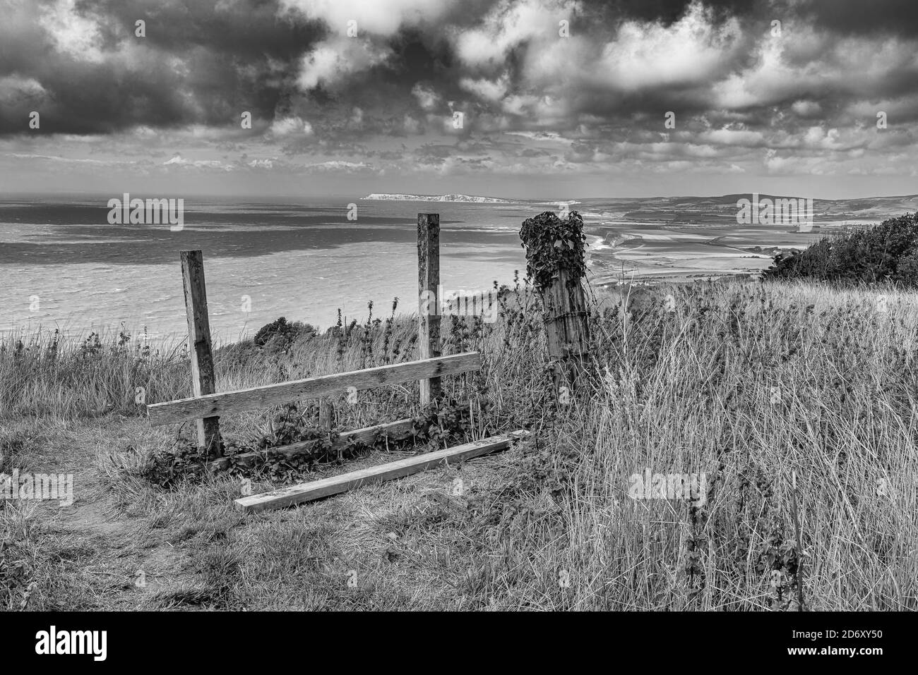 Ein windiger Tag in Gore Cliff, Blackgang, Isle of Wight Stockfoto