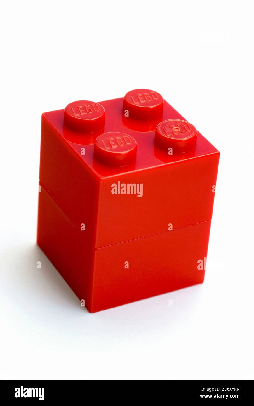 Rote Legosteine Stockfoto