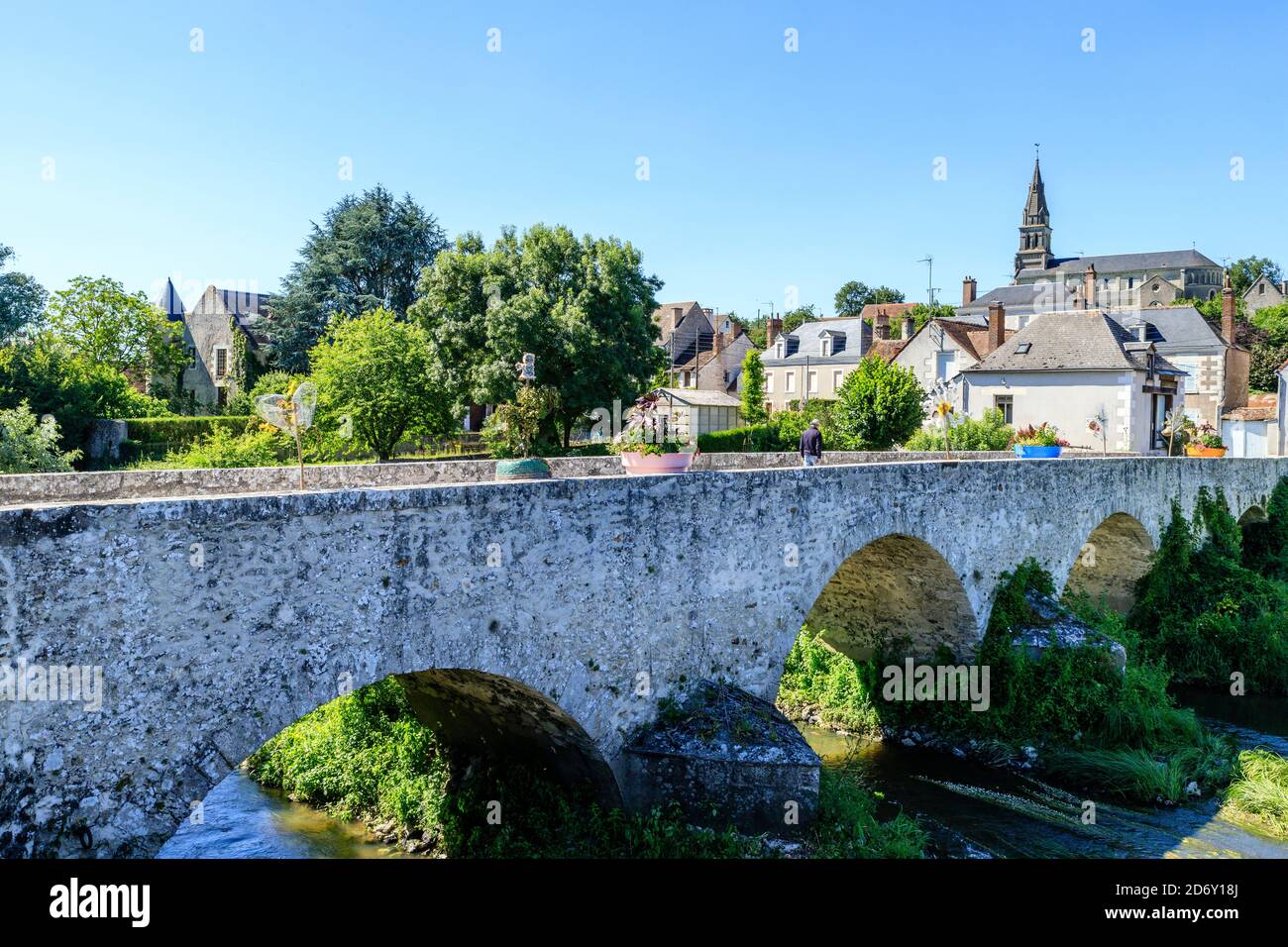 Frankreich, Loir et Cher, Loire Anjou Touraine Regional Natural Park, Loire-Tal als Weltkulturerbe der UNESCO, Cande sur Beuvron, Brücke über die Stockfoto