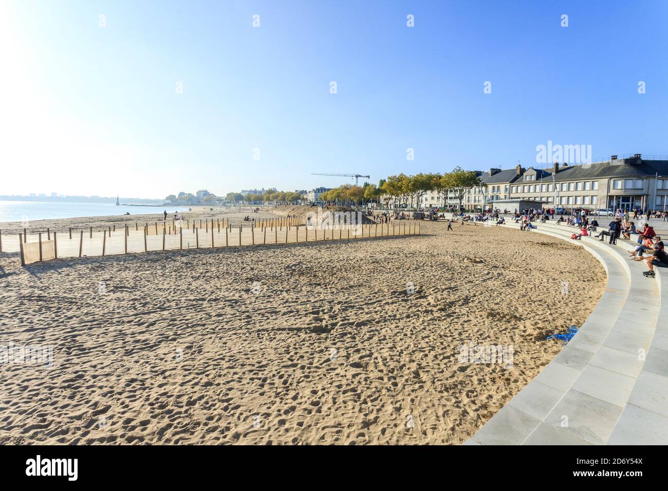 Frankreich, Loire Atlantique, Saint Nazaire, The Grande Plage und Quai de la Jetee O // Frankreich, Loire-Atlantique (44), Saint-Nazaire, la Grande Plage et Stockfoto