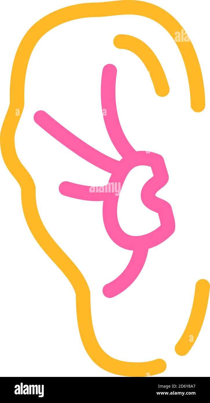 Broken Wrestler Boxer Ohr Farbe Symbol Vektor Illustration Stock Vektor