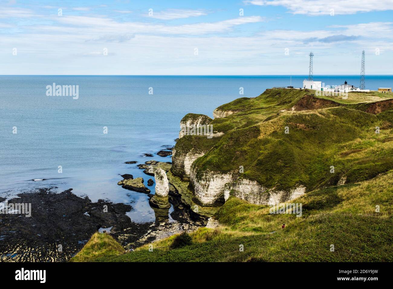 Kreidefelsen an der Nordseeküste in Flamborough Head, Bridlington, East Riding of Yorkshire, England, Großbritannien, Europa Stockfoto